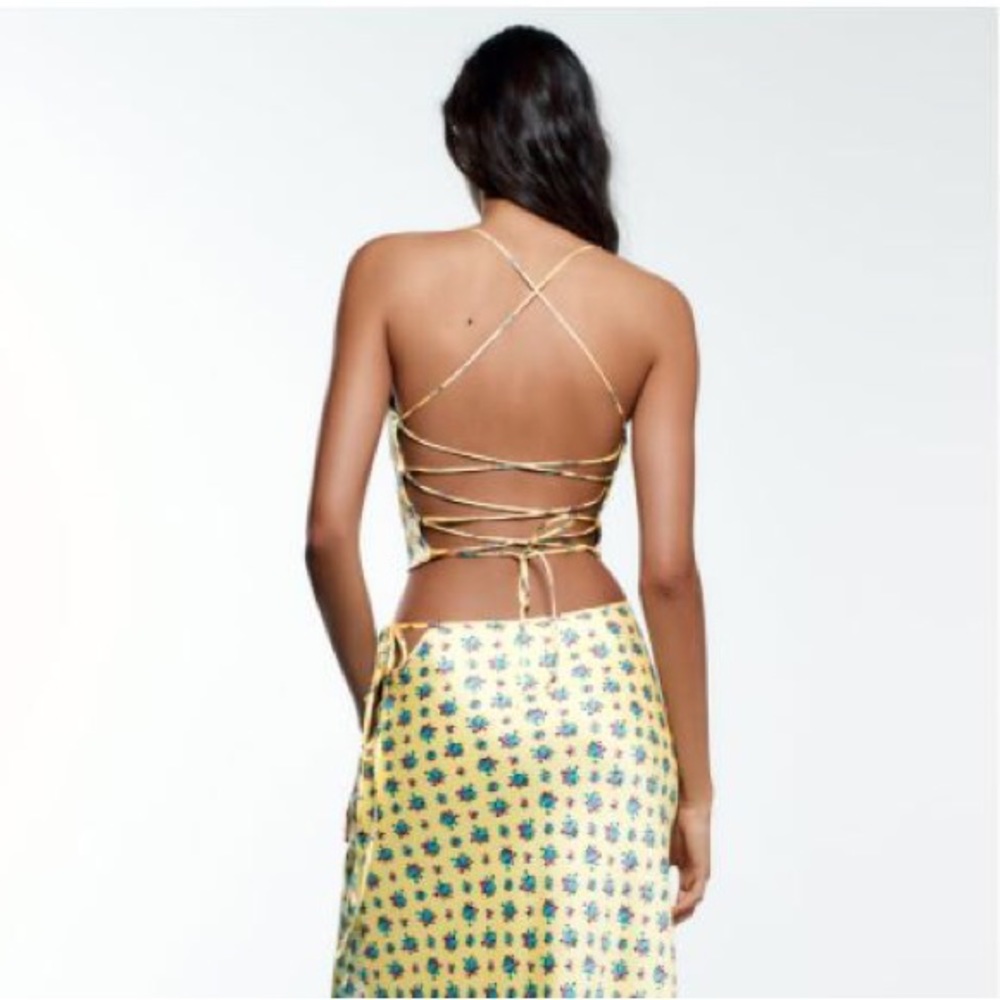 Zara NWT satin crop Top - Picture 3 of 9
